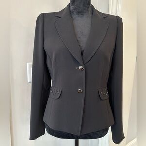 Tahari Arthur S. Levine Blazer Fitted Silhouette Black Women Size 6✨EUC✨